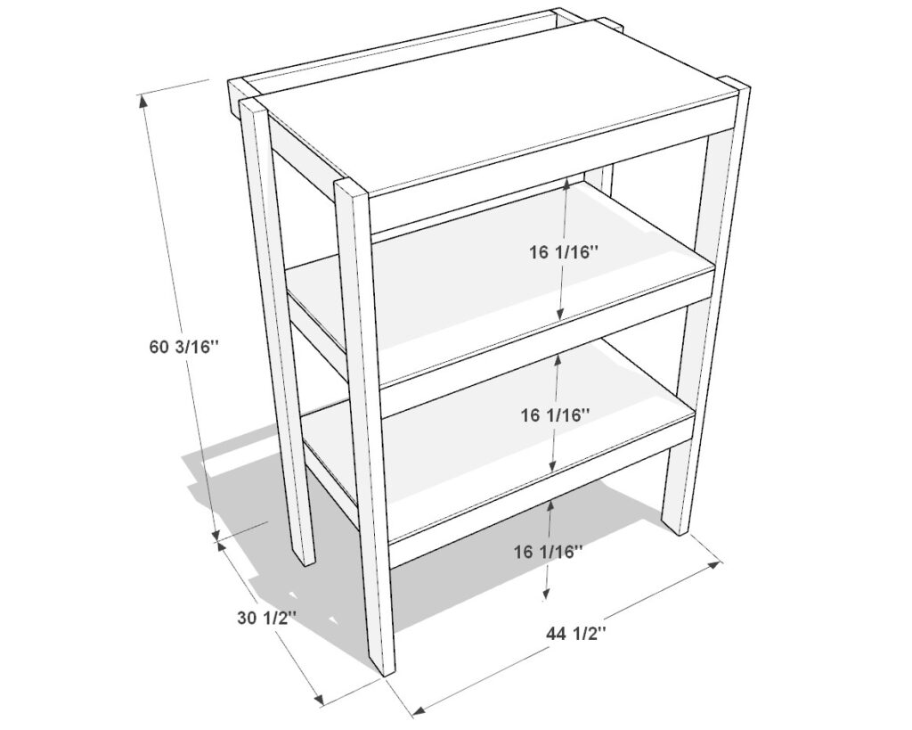 27 gallon garage shelf plan dimensions