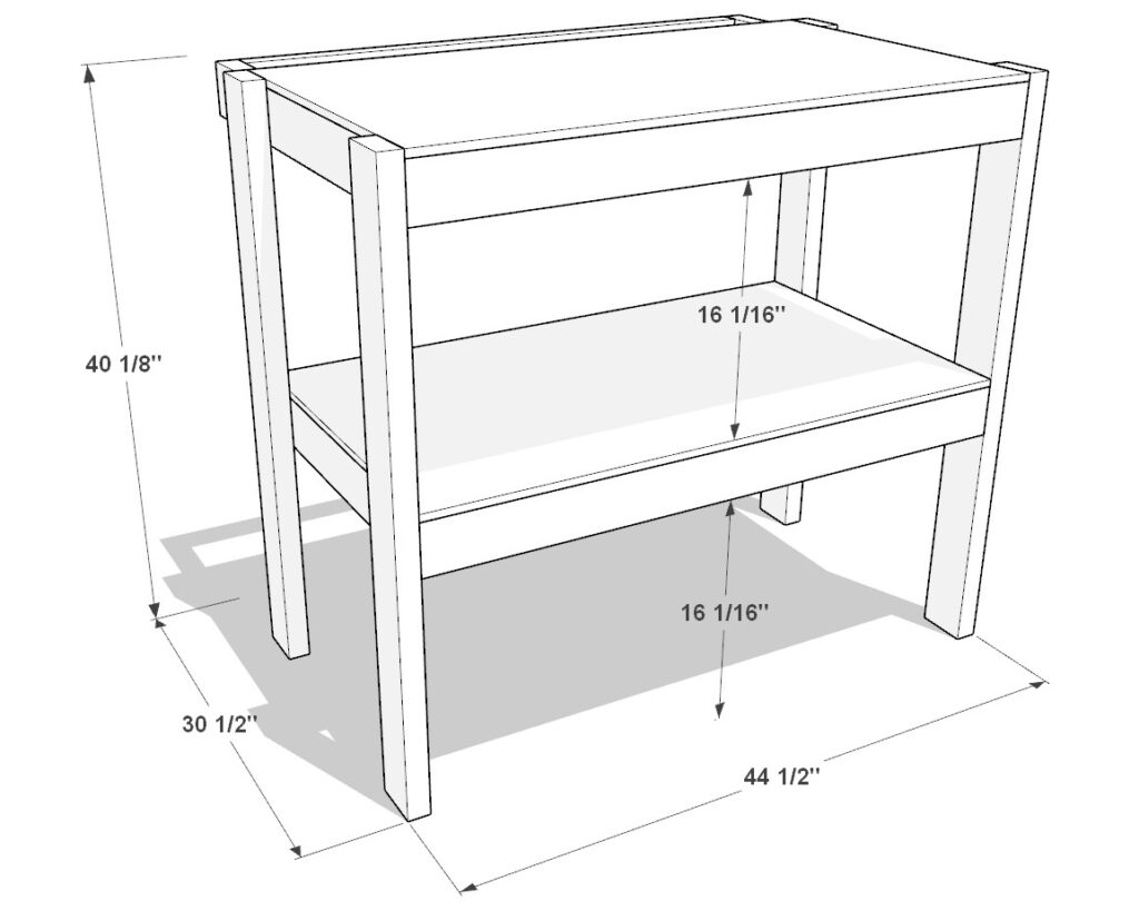 27 gallon garage shelf plan dimensions