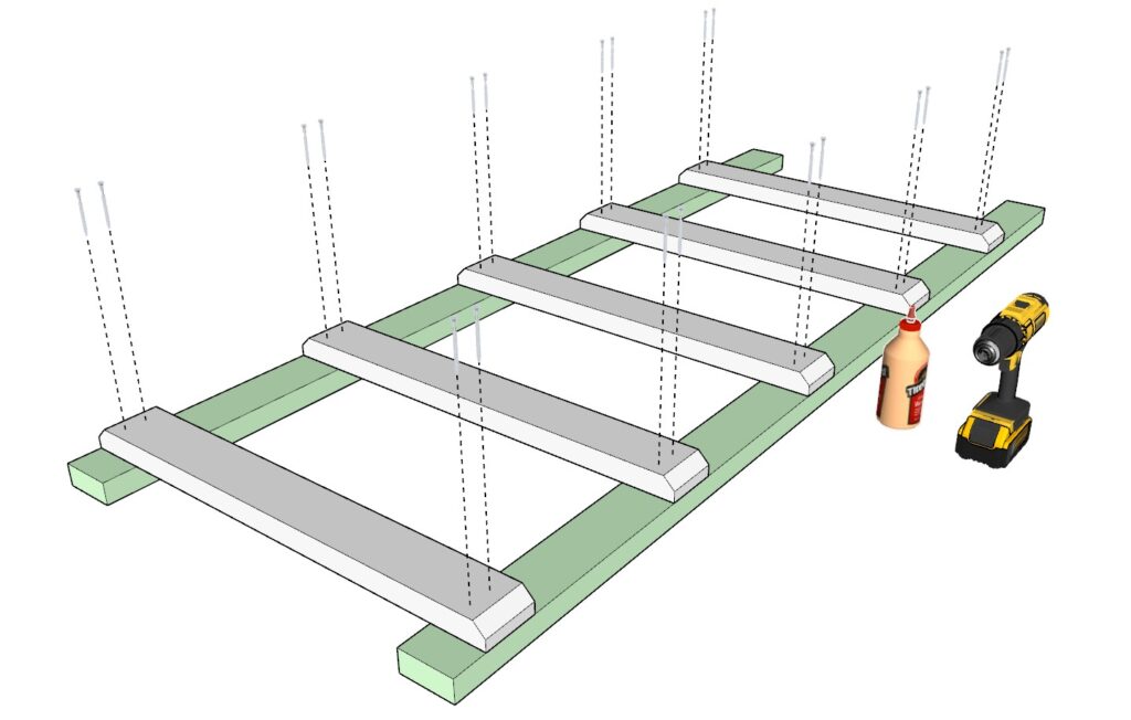 27 gallon tote rack ladder structure construction