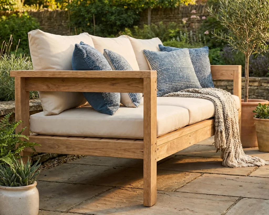 Outdoor Patio Sofa Plan — 2x4 Build, Beginner-Friendly, 75 Dollar Lumber, PDF