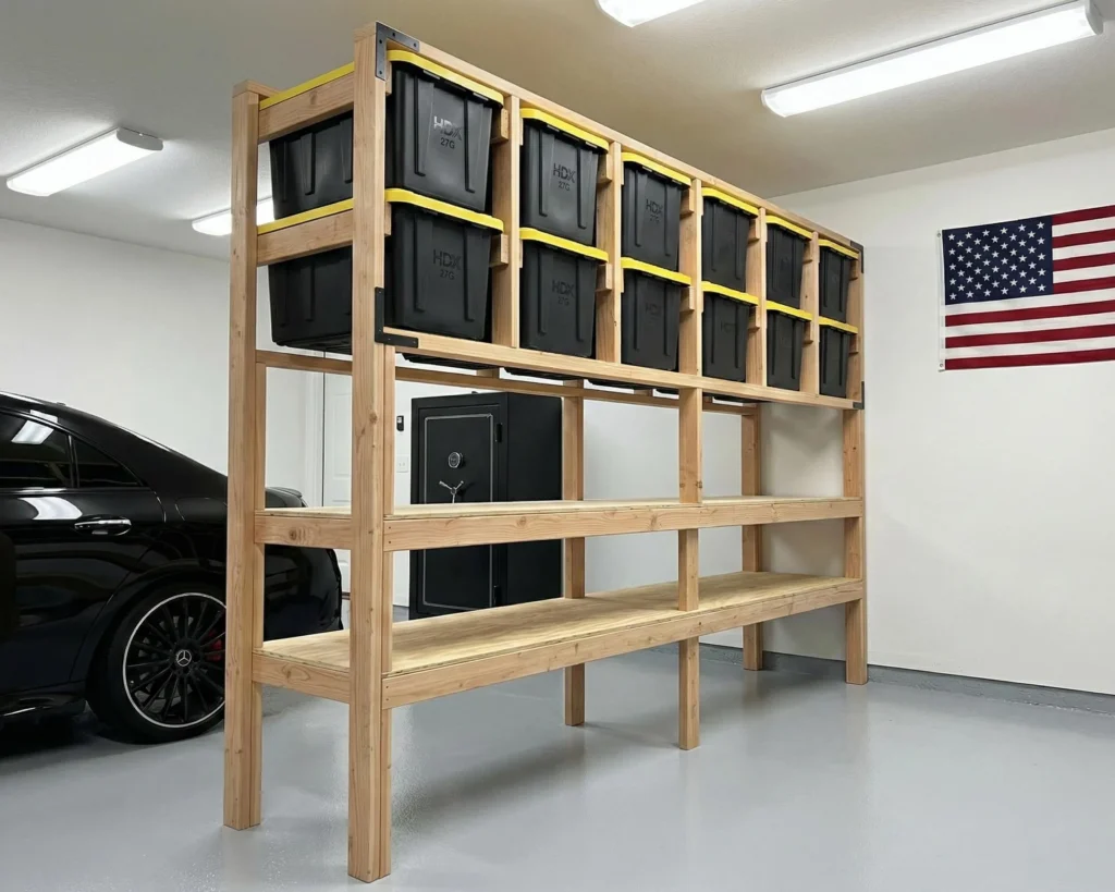 DIY Garage Shelf + Tote Rack Plan (PDF) — Beginner-Friendly 2x4 Build