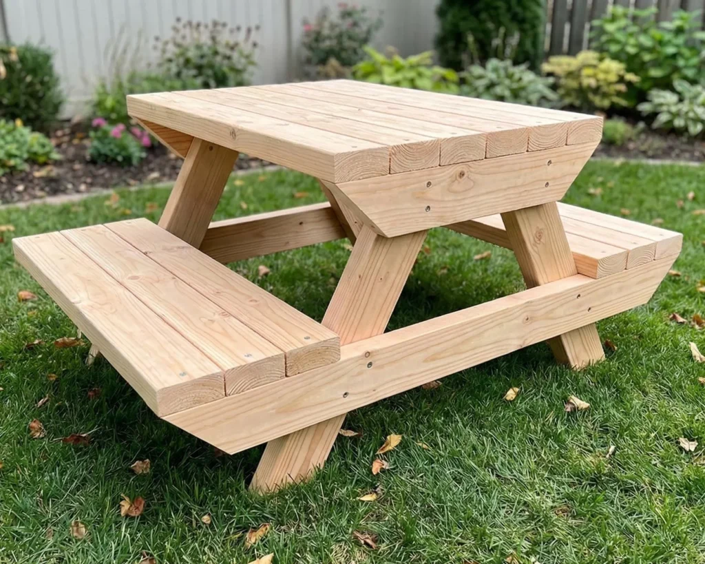 DIY Kids Picnic Table Plan PDF: All 2x4 Lumber, Step-by-Step Build Guide
