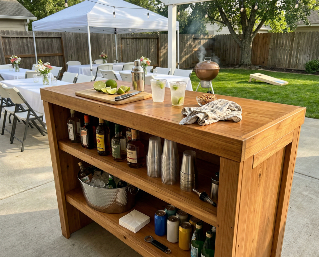DIY Folding Outdoor Bar Plan PDF: Portable, Folds Flat, Removable ...