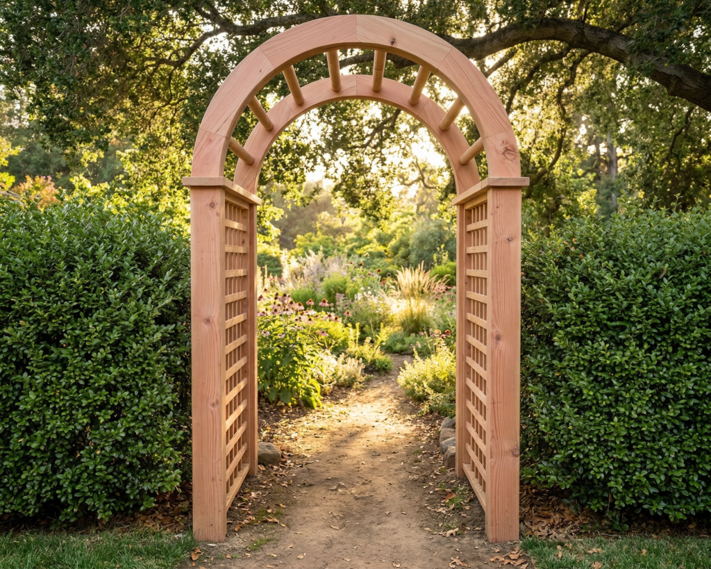 DIY Garden Arbor Plan PDF: Arch Top with Lattice Panels, Beginner Friendly Build Guide