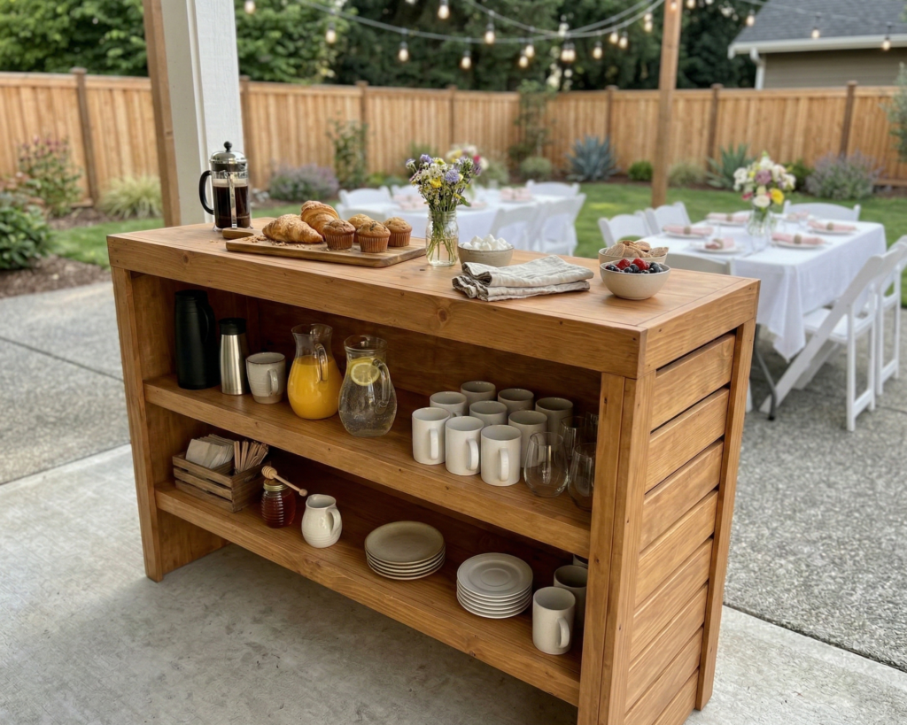DIY Folding Outdoor Bar Plan PDF: 72" Wide, Folds Flat for Storage