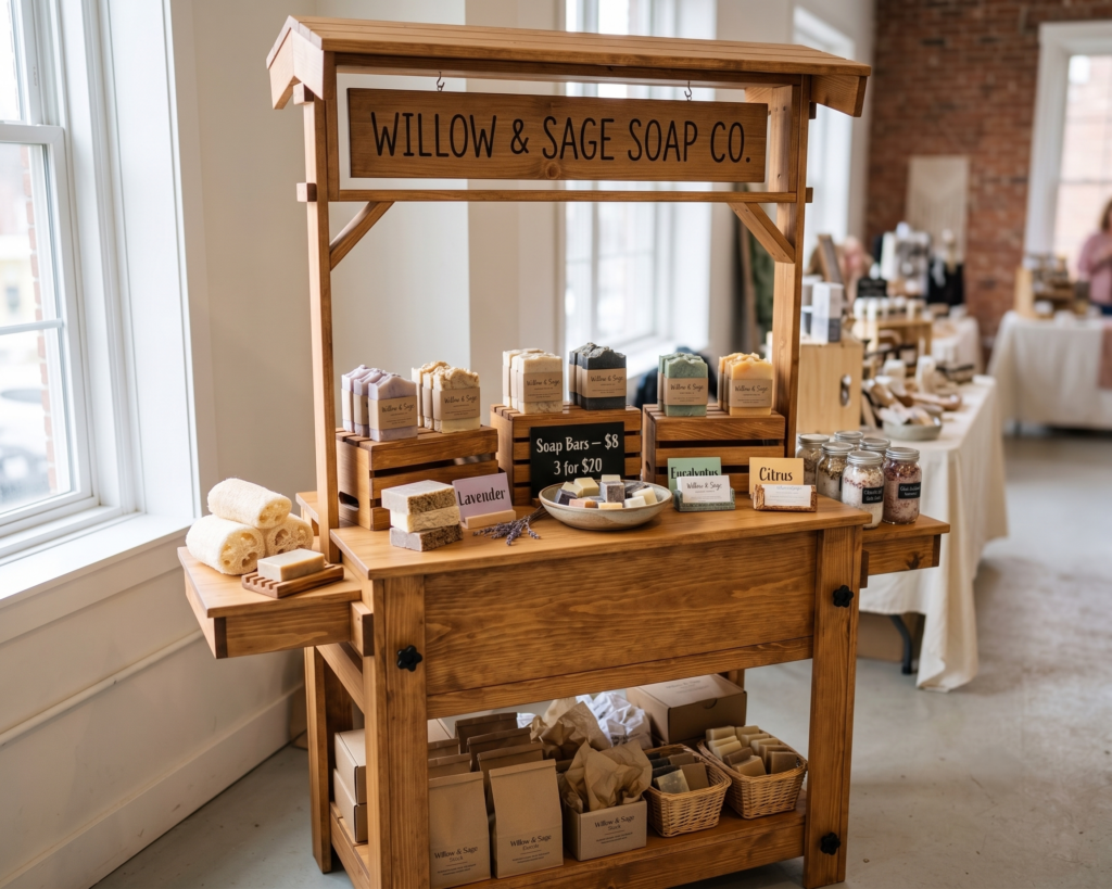 DIY Coffee Cart & Lemonade Stand Plan PDF: Removable Roof, Portable Market Counter