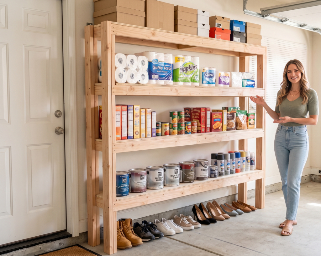 DIY Garage Shelving Plan PDF: Slim Storage Rack, One-Sheet Plywood